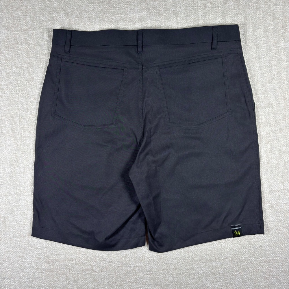 Roundree & Yorke Performance Mens Black Golf Shorts Flat Front Size 34 Polyester - Picture 6 of 6